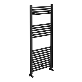 Toreno Black W600 x H1200mm Heated Towel Rail - Straight