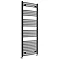 Toreno Black W600 x H1600mm Heated Towel Rail - Curved Large Image