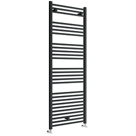 Toreno Black W600 x H1600mm Heated Towel Rail - Straight Large Image