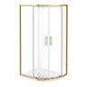 Toreno Brushed Brass 1000 x 800mm Offset Quadrant Shower Enclosure without Tray