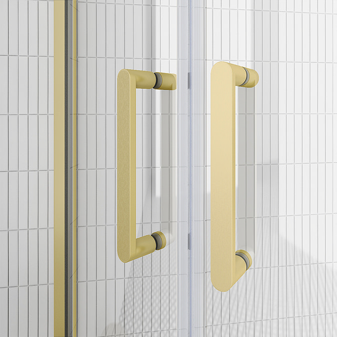 Toreno Brushed Brass 1000 x 800mm Offset Quadrant Shower Enclosure without Tray