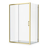 Toreno Brushed Brass 1100 x 900mm Sliding Door Shower Enclosure without Tray