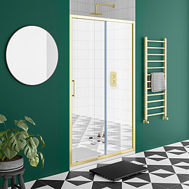 Toreno Brushed Brass 1200 x 1850 Sliding Shower Door