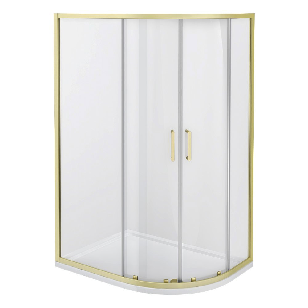 Toreno Brushed Brass 1200 X 900mm Offset Quadrant Shower Enclosure