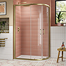 Toreno Brushed Brass 1200 x 900mm Offset Quadrant Shower Enclosure without Tray
