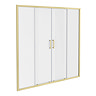 Toreno Brushed Brass 1400 Double Sliding Shower Door