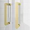 Toreno Brushed Brass 1400 x 800mm Double Sliding Door Shower Enclosure without Tray