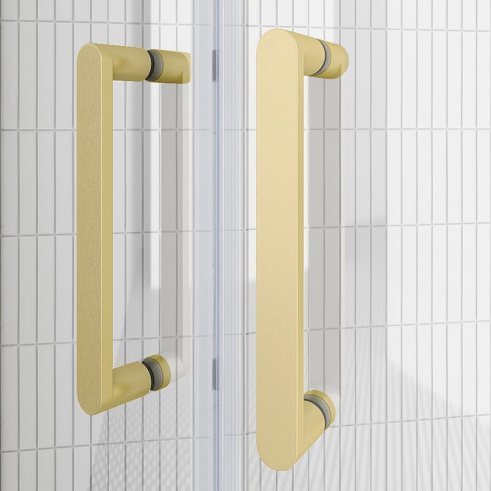 Toreno Brushed Brass 1700 Double Sliding Shower Door Victorian
