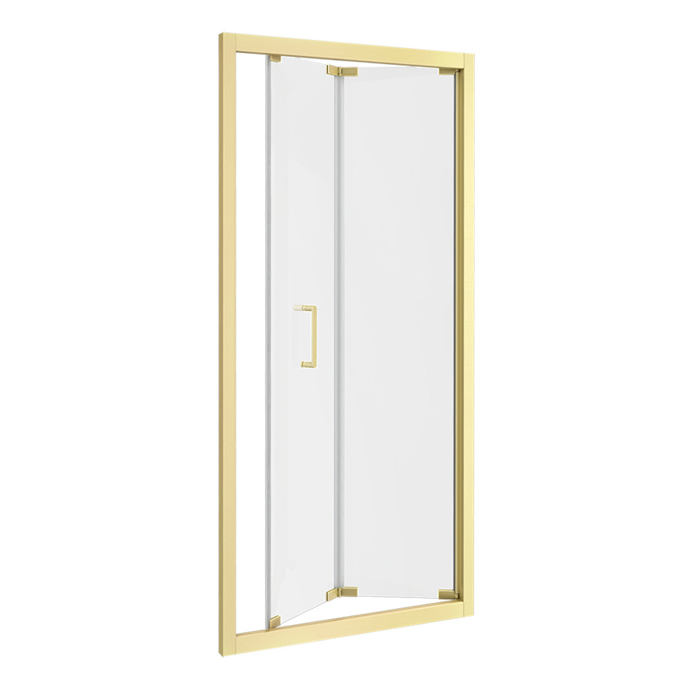 Toreno Brushed Brass 700 x 1850 BiFold Shower Door Victorian Plumbing UK