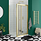 Toreno Brushed Brass 700 x 700mm Bi-Fold Door Shower Enclosure without Tray