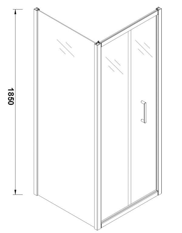 Toreno Brushed Brass 760 x 760mm Bi-Fold Door Shower Enclosure without Tray