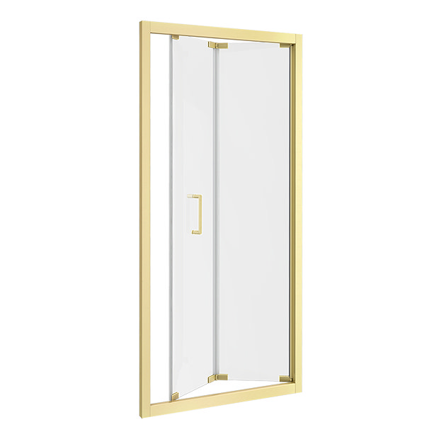 Toreno Brushed Brass 800 x 1850 Bi-Fold Shower Door