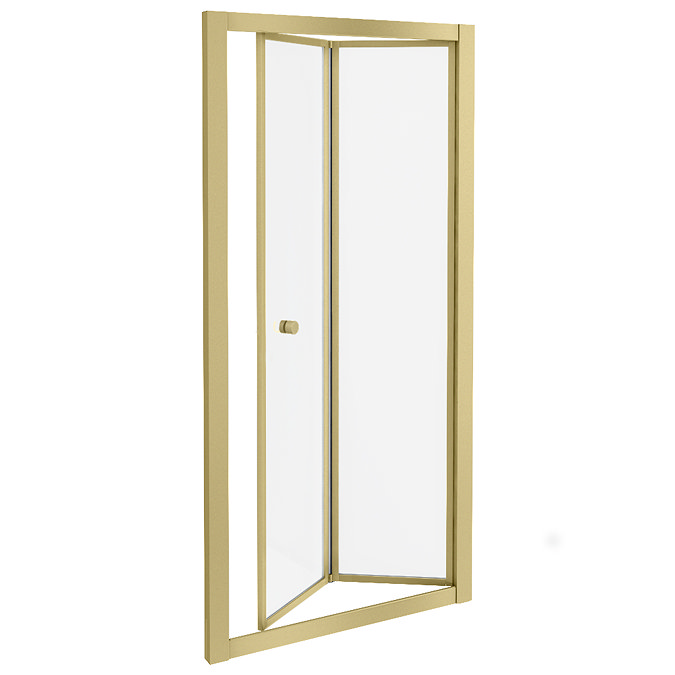 Toreno Brushed Brass 800 x 1900 Bi-Fold Shower Door