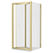 Toreno Brushed Brass 800 x 800mm Bi-Fold Door Shower Enclosure without Tray