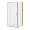 Toreno Brushed Brass 800 x 800mm Pivot Door Shower Enclosure without Tray