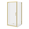 Toreno Brushed Brass 800 x 800mm Pivot Door Shower Enclosure without Tray