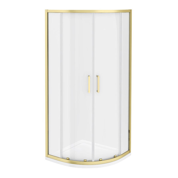 Toreno Brushed Brass 800 x 800mm Quadrant Shower Enclosure