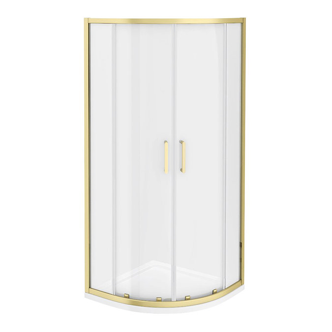 Toreno Brushed Brass 800 x 800mm Quadrant Shower Enclosure