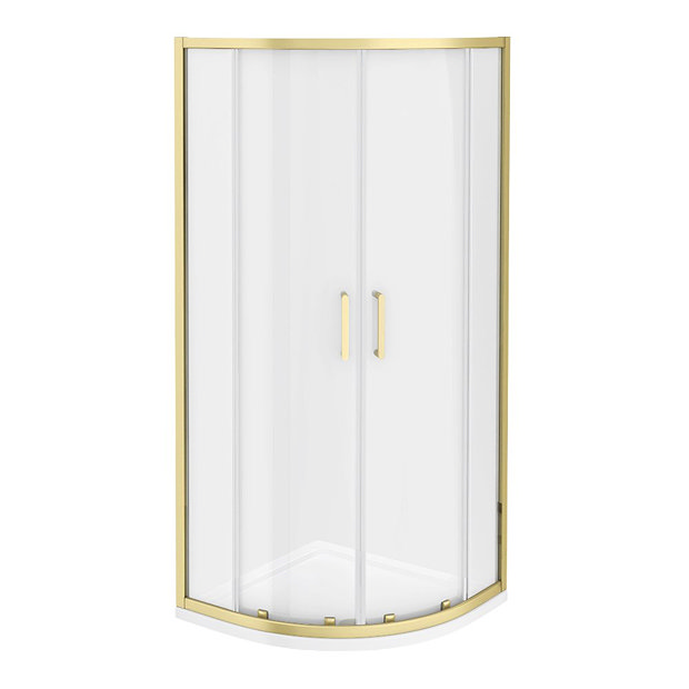 Toreno Brushed Brass 800 x 800mm Quadrant Shower Enclosure Victorian