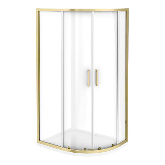 Toreno Brushed Brass 900 x 760mm Offset Quadrant Shower Enclosure without Tray