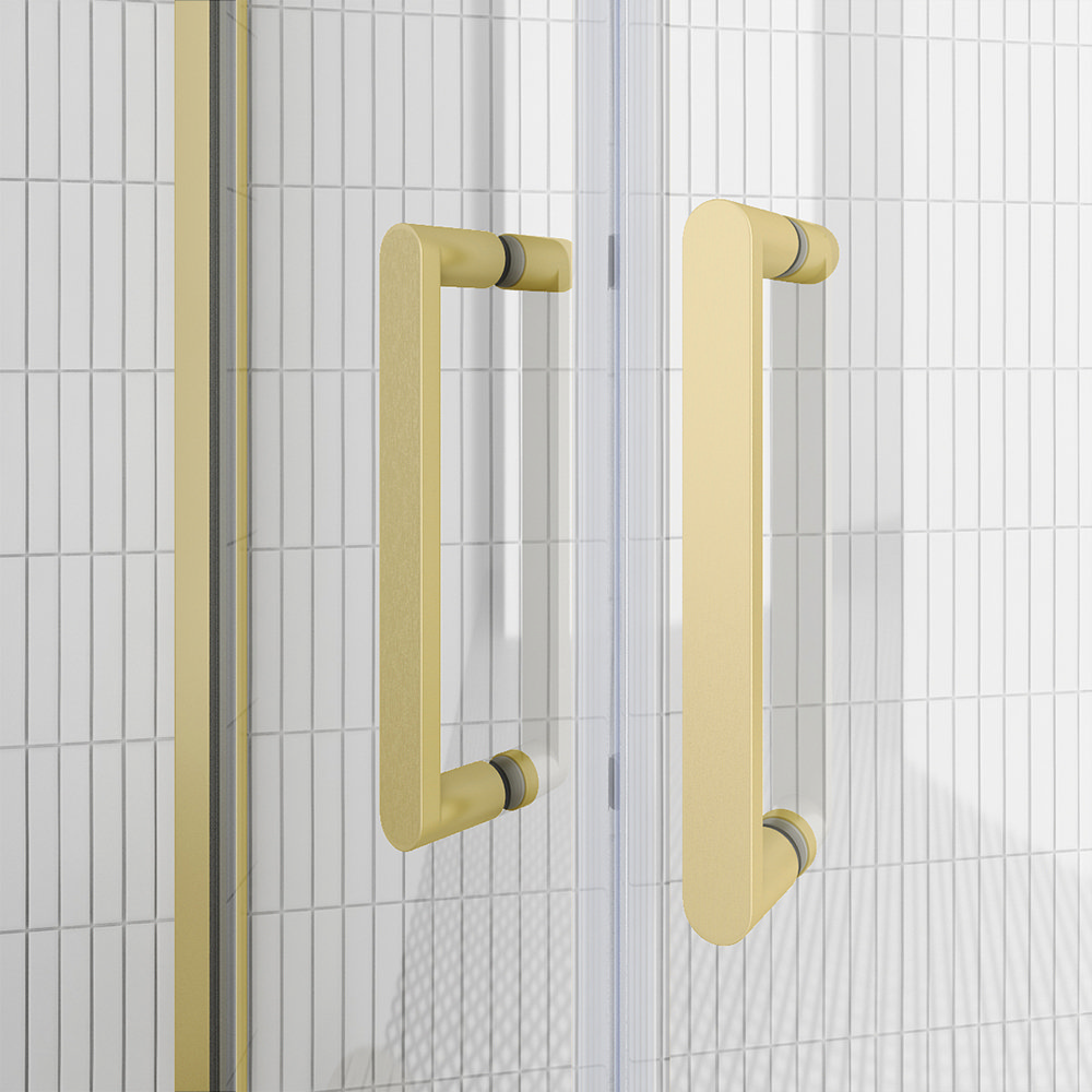 Toreno Brushed Brass 900 x 900mm Quadrant Shower Enclosure Victorian