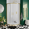 Toreno Brushed Brass 900 x 900mm Quadrant Shower Enclosure without Tray