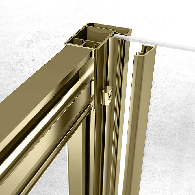 Toreno Brushed Brass Shower Door + Side Panel Enclosure Concealed Screw Cover Profiles