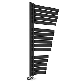 Toreno Casa Offset Tapered Heated Towel Rail - Anthracite (1100 x 590mm) Large Image