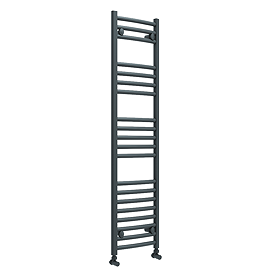 Toreno Heated Towel Rail - Anthracite - 300 x 1200mm - Curved Bars