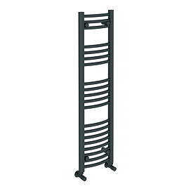 Toreno Heated Towel Rail - Anthracite - 300 x 1200mm - Curved Bars
