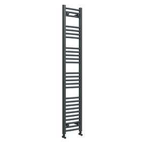 Toreno Heated Towel Rail - Anthracite - 300 x 1600mm - Curved Bars
