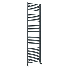 Toreno Heated Towel Rail - Anthracite - 500 x 1800mm - Curved Bars