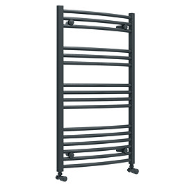 Toreno Heated Towel Rail - Anthracite - 600 x 1000mm - Curved Bars