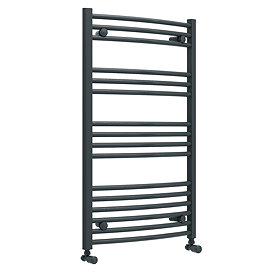 Toreno Heated Towel Rail - Anthracite - 600 x 1000mm - Curved Bars