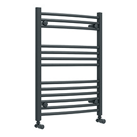 Toreno Heated Towel Rail - Anthracite - 600 x 800mm - Curved Bars