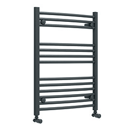 Toreno Heated Towel Rail - Anthracite - 600 x 800mm - Curved Bars