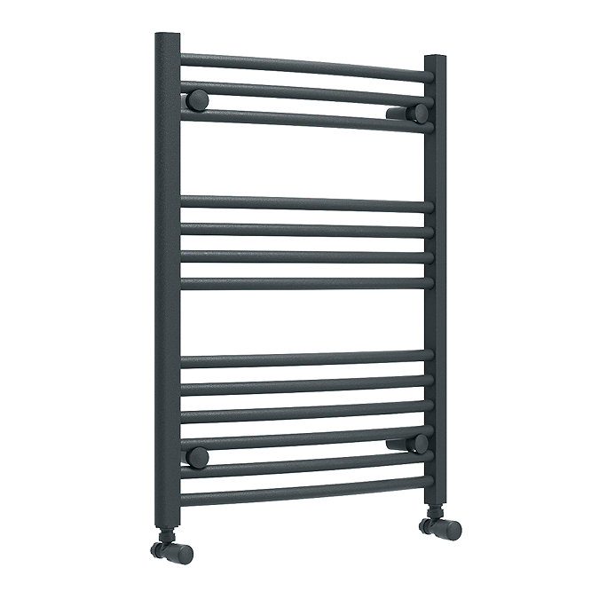 Toreno Heated Towel Rail - Anthracite - 600 x 800mm - Curved Bars