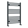 Toreno Heated Towel Rail - Anthracite - 600 x 800mm - Curved Bars