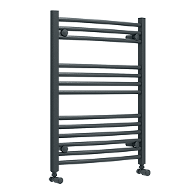 Toreno Heated Towel Rail - Anthracite - 600 x 800mm - Curved Bars