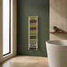 Toreno Heated Towel Rail – Brushed Brass – 300 x 1000mm – Curved Bars