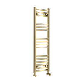 Toreno Heated Towel Rail – Brushed Brass – 300 x 1000mm – Curved Bars