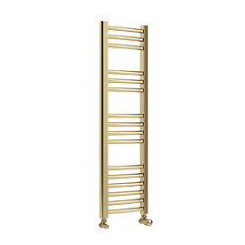 Toreno Heated Towel Rail – Brushed Brass – 300 x 1000mm – Curved Bars