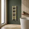 Toreno Heated Towel Rail - Brushed Brass - 300 x 1000mm - Straight Bars