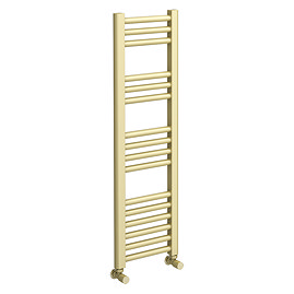 Toreno Heated Towel Rail – Brushed Brass – 300 x 1000mm – Straight Bars