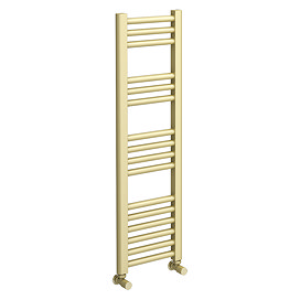Toreno Heated Towel Rail – Brushed Brass – 300 x 1000mm – Straight Bars