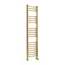 Toreno Heated Towel Rail - Brushed Brass - 300 x 1200mm - Curved Bars