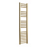 Toreno Heated Towel Rail - Brushed Brass - 300 x 1200mm - Straight Bars