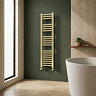 Toreno Heated Towel Rail - Brushed Brass - 300 x 1200mm - Straight Bars