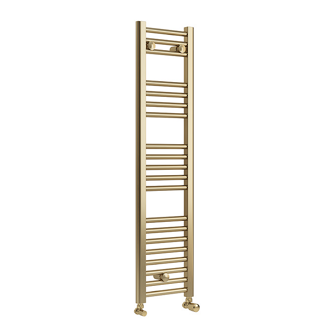 Toreno Heated Towel Rail – Brushed Brass – 300 x 1200mm – Straight Bars