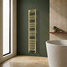 Toreno Heated Towel Rail - Brushed Brass - 300 x 1600mm - Curved Bars